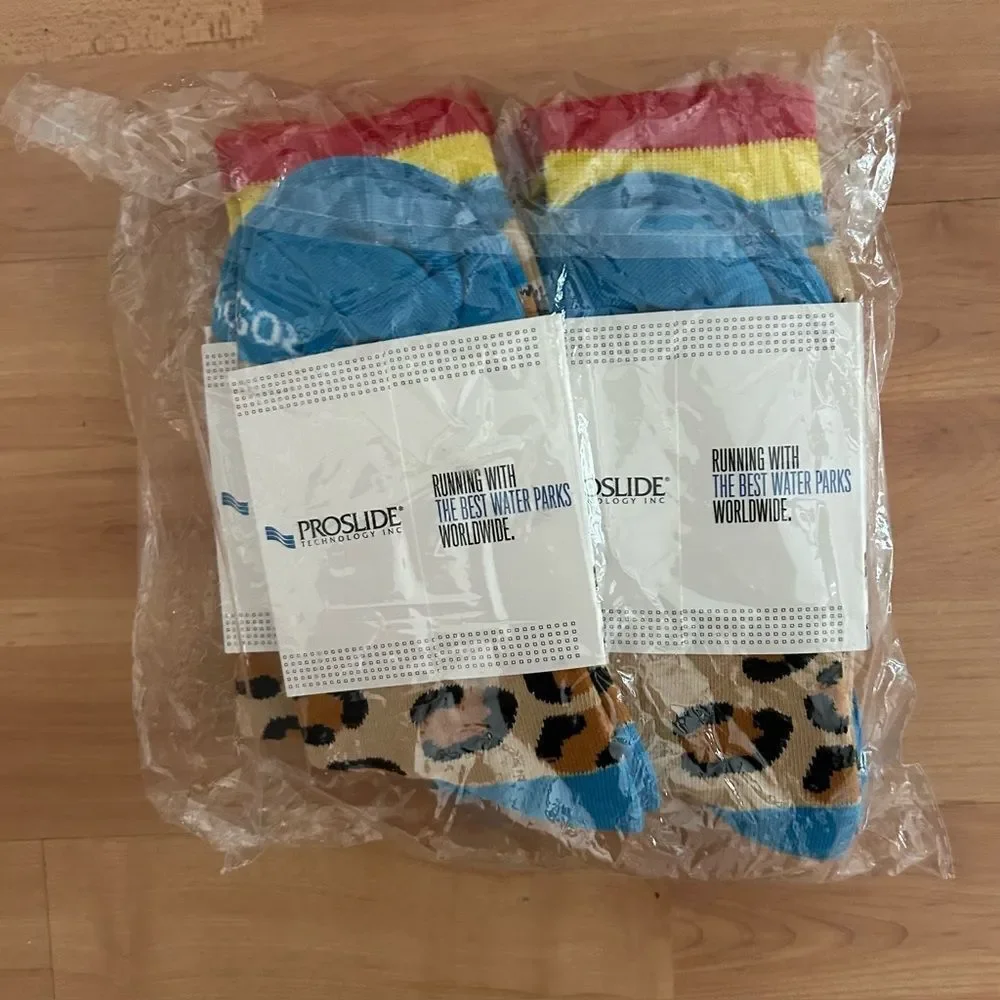 6 Pc Bundle Reseller Lot Cheetah Print Socks Water Slide Unisex NIP